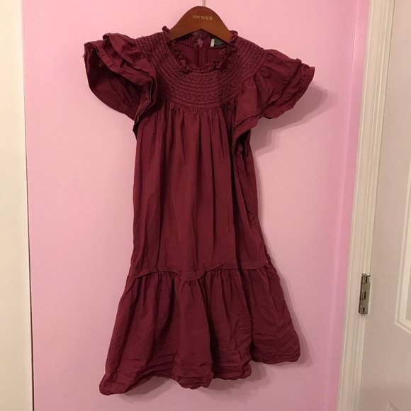 PINCH Dresses & Skirts - PINCH red ruffle yoke dress size small